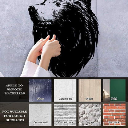 Wall Decals Pvc Bear Head Grizzly Wild Animal Urban Car Body Decoration
