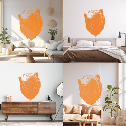 Wall Decals Pvc Bear Head Grizzly Wild Animal Urban Car Body Decoration