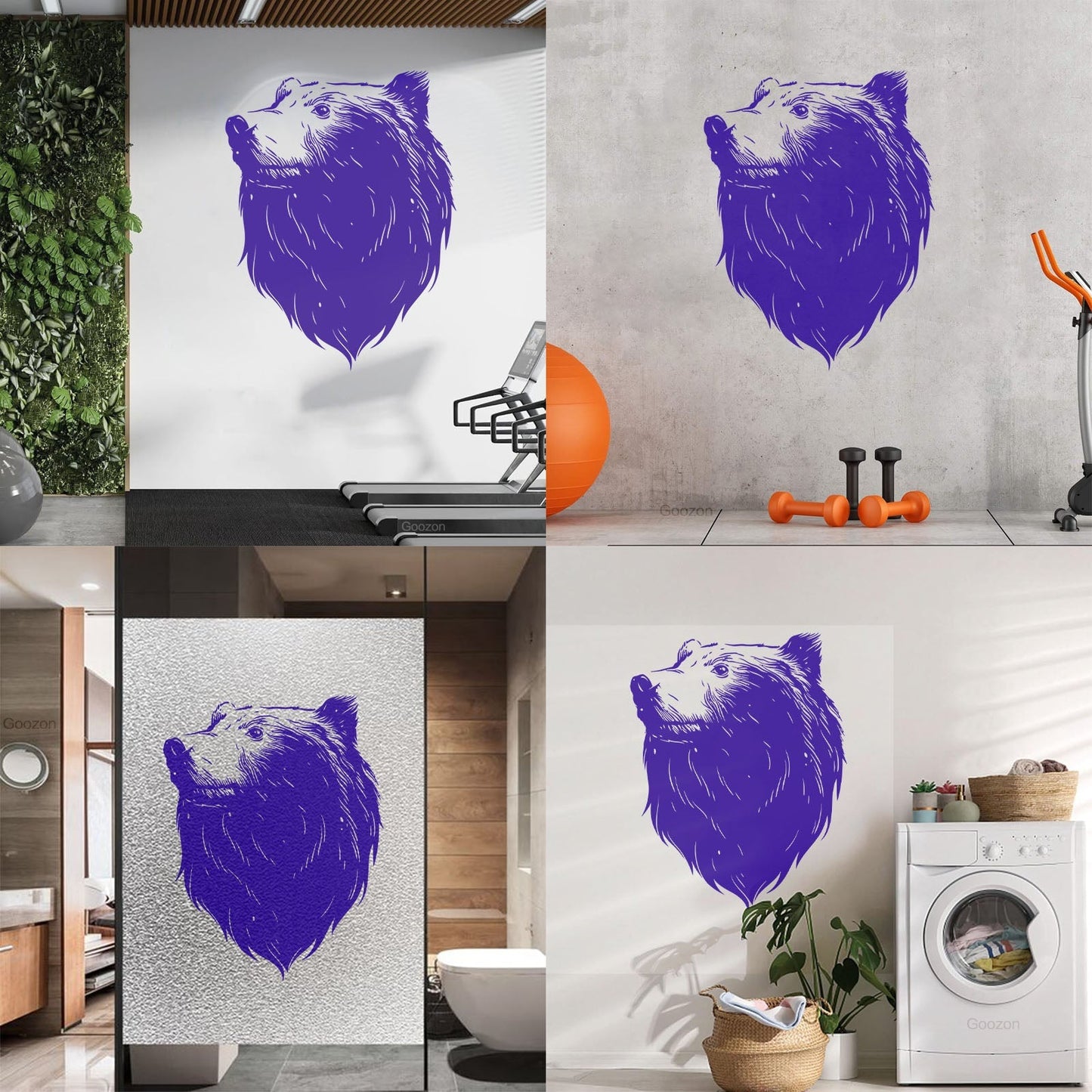 Wall Decals Pvc Bear Head Grizzly Wild Animal Urban Car Body Decoration