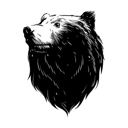 Wall Decals Pvc Bear Head Grizzly Wild Animal Urban Car Body Decoration