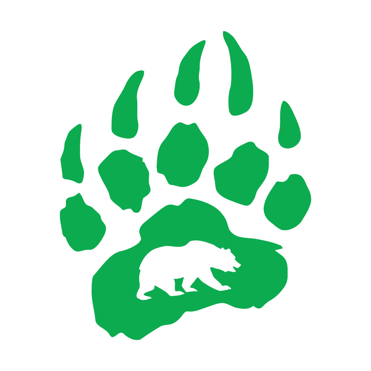 Vinyl Wall Stickers Bear Paw Claws Predator Animal Forest Store Decoration