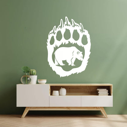 Bear'S Paw Predator Animal Forest Vinyl Wall Decals Removable Without Leaving Glue