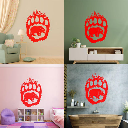 Bear'S Paw Predator Animal Forest Vinyl Wall Decals Removable Without Leaving Glue