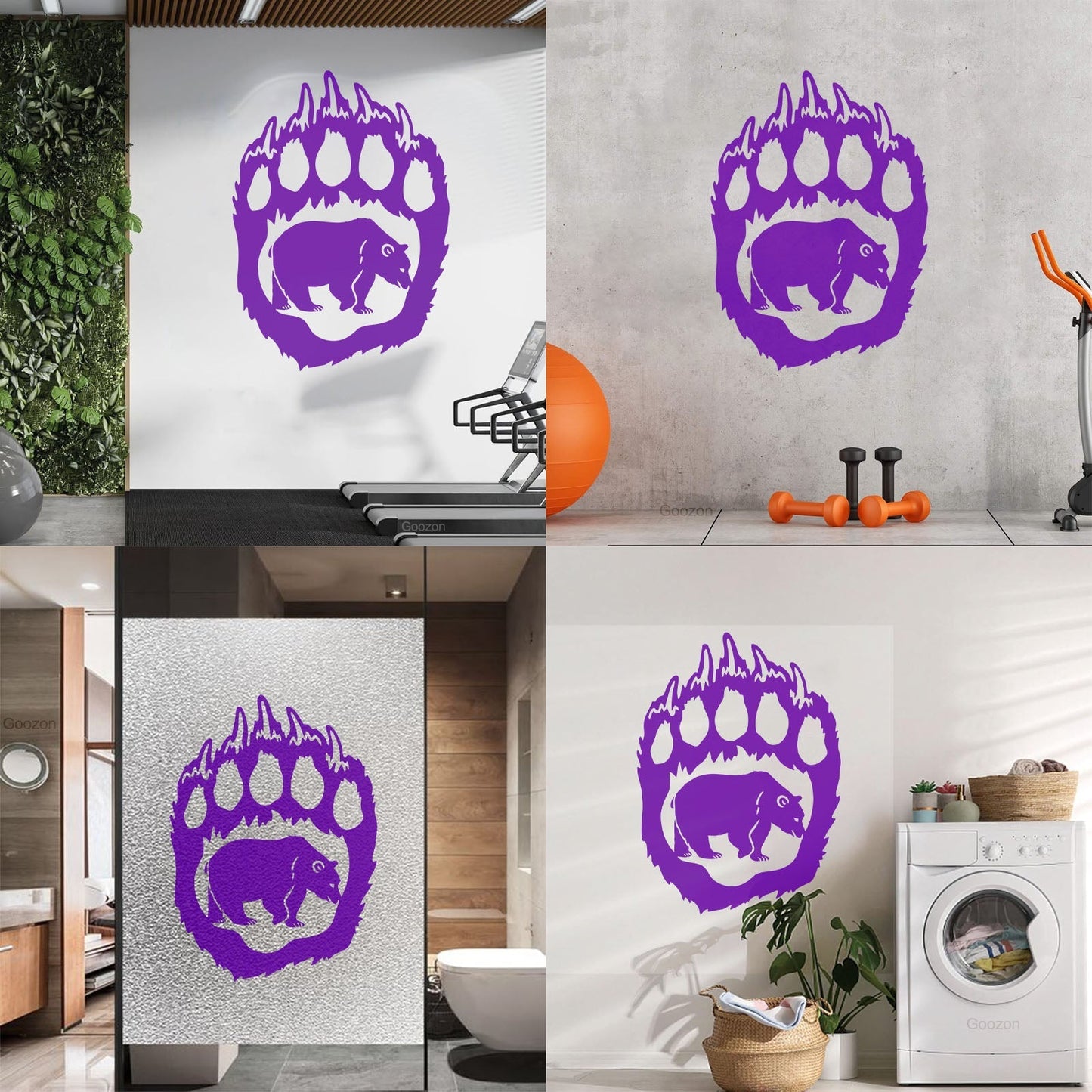Bear'S Paw Predator Animal Forest Vinyl Wall Decals Removable Without Leaving Glue