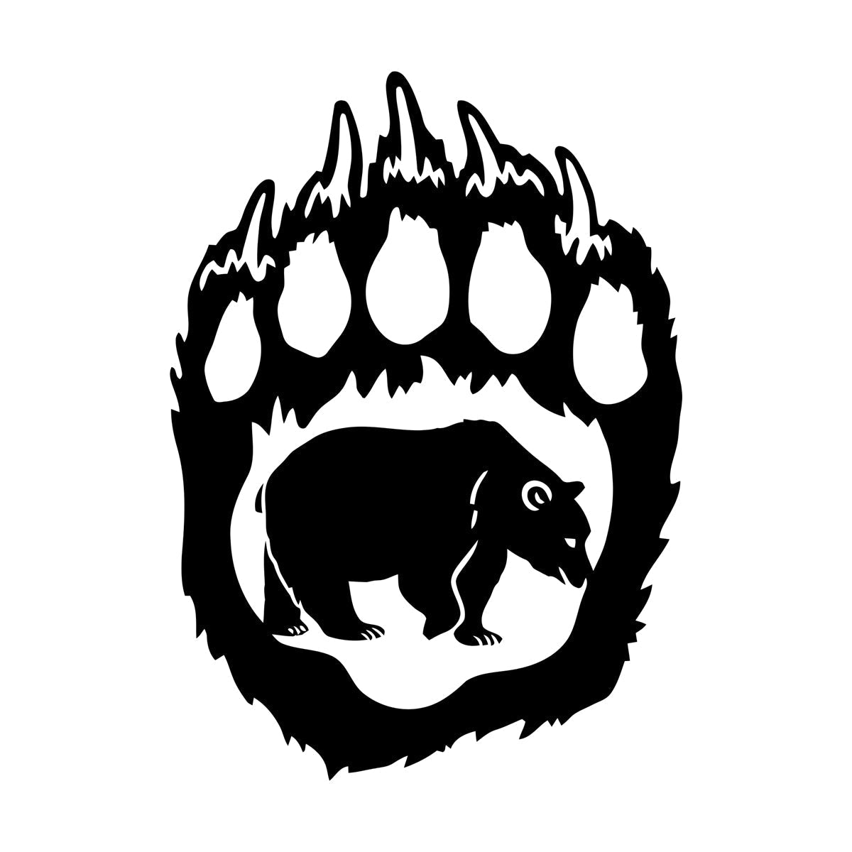 Bear'S Paw Predator Animal Forest Vinyl Wall Decals Removable Without Leaving Glue