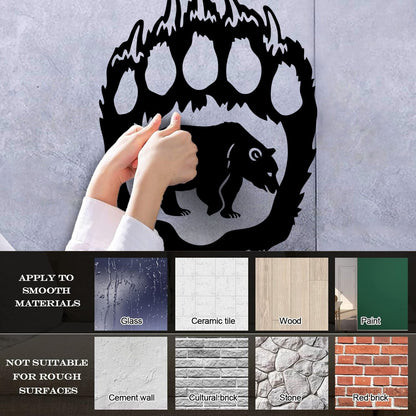 Bear'S Paw Predator Animal Forest Vinyl Wall Decals Removable Without Leaving Glue