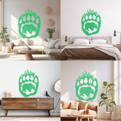 Bear'S Paw Predator Animal Forest Vinyl Wall Decals Removable Without Leaving Glue