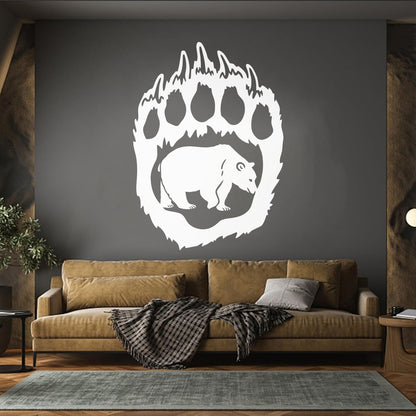 Bear'S Paw Predator Animal Forest Vinyl Wall Decals Removable Without Leaving Glue