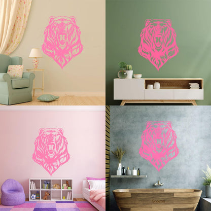 Mural And Wall Vinyl Decal Beast Roar Bear Grizzly Wild Animal Urban Do Not Damage The Wall Surface