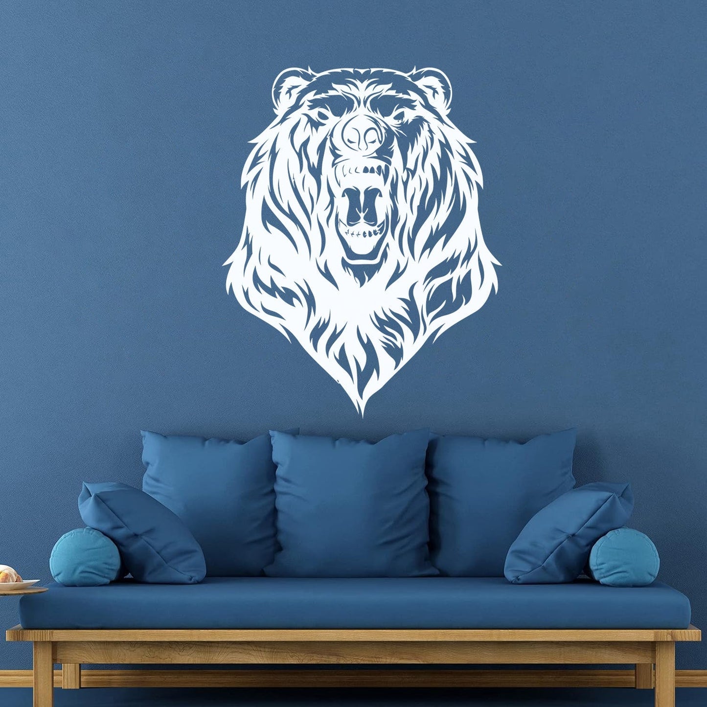 Mural And Wall Vinyl Decal Beast Roar Bear Grizzly Wild Animal Urban Do Not Damage The Wall Surface