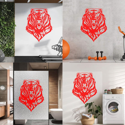 Mural And Wall Vinyl Decal Beast Roar Bear Grizzly Wild Animal Urban Do Not Damage The Wall Surface