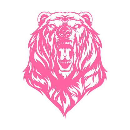 Mural And Wall Vinyl Decal Beast Roar Bear Grizzly Wild Animal Urban Do Not Damage The Wall Surface