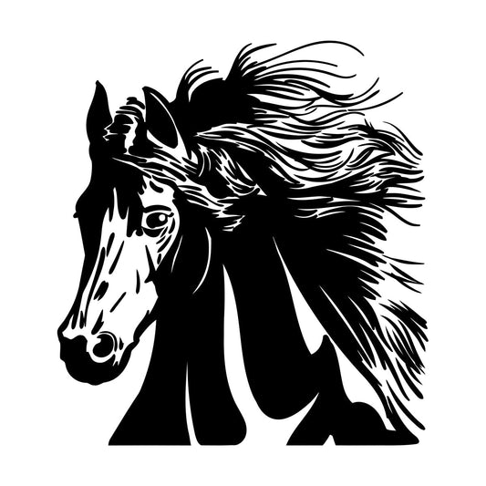 Wall Stickers Paster Paper Beautiful Horse Head Home Animal Stallion Multi Color Selection