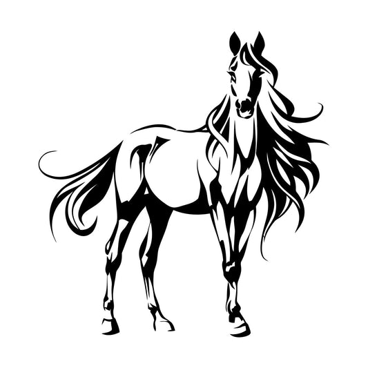 Fine Carving Stickers Beautiful Abstract Horse House Animal Pet Easy Installation