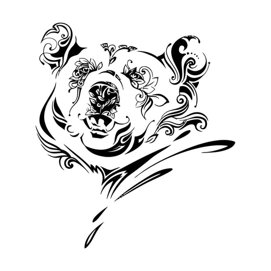 Wall Stickers Beautiful Bear Head Animal Ornament Art Mural Painting