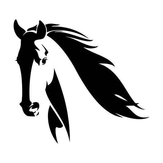 Lettering Stickers Beautiful Horse Head Animal Art Decoration