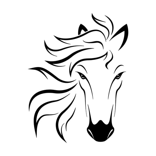 Vinyl Wall Stickers Beautiful Horse Head House Pet Animal Car Body Decoration