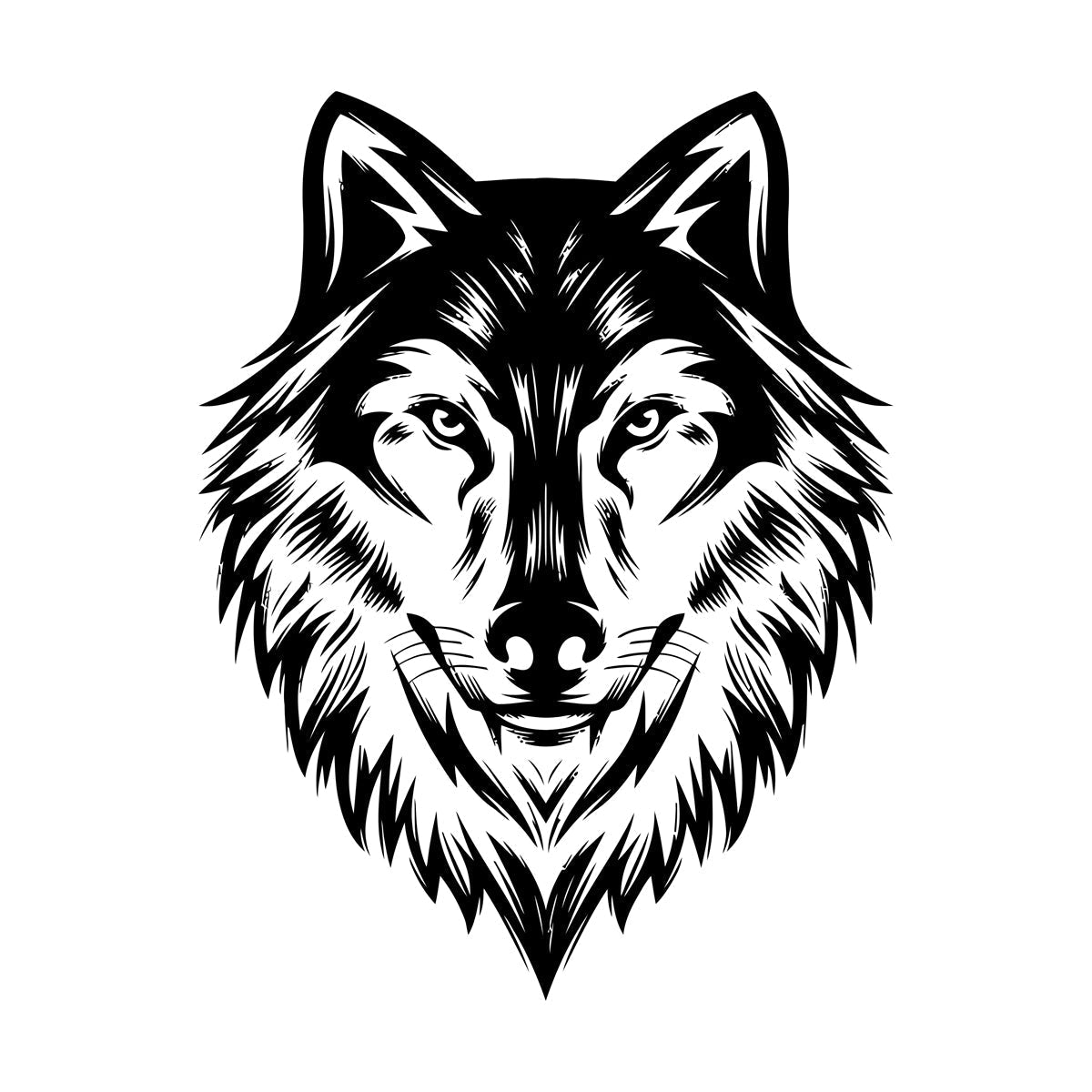 Wall Vinyl Sticker Decor Beautiful Wolf Head Wild Animal Face Self Adhesive