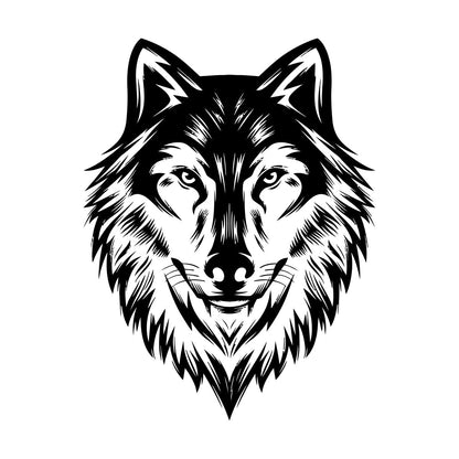 Wall Vinyl Sticker Decor Beautiful Wolf Head Wild Animal Face Self Adhesive