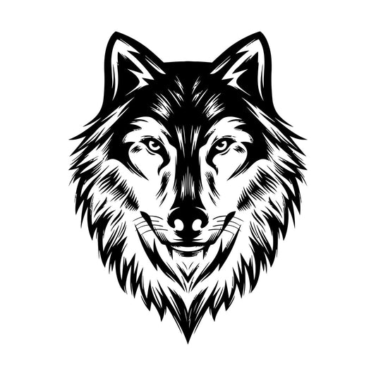 Wall Vinyl Sticker Decor Beautiful Wolf Head Wild Animal Face Self Adhesive