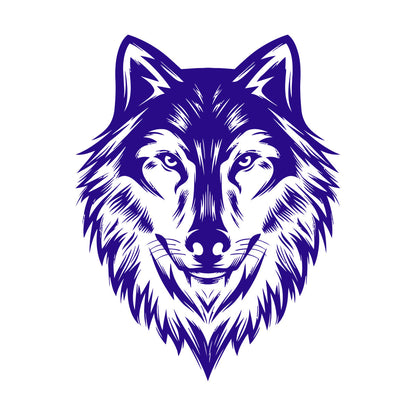 Wall Vinyl Sticker Decor Beautiful Wolf Head Wild Animal Face Self Adhesive