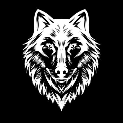 Wall Vinyl Sticker Decor Beautiful Wolf Head Wild Animal Face Self Adhesive