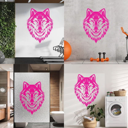Wall Vinyl Sticker Decor Beautiful Wolf Head Wild Animal Face Self Adhesive