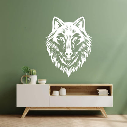 Wall Vinyl Sticker Decor Beautiful Wolf Head Wild Animal Face Self Adhesive