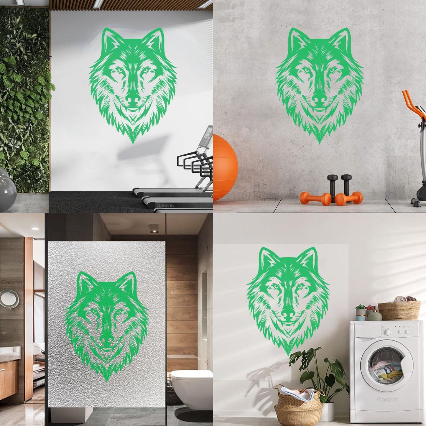 Wall Vinyl Sticker Decor Beautiful Wolf Head Wild Animal Face Self Adhesive