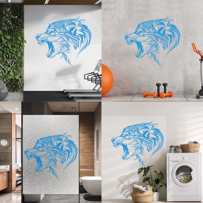 Fine Carving Stickers Beautiful Wolf Wild Animal Predator Tribal Do Not Damage The Wall Surface