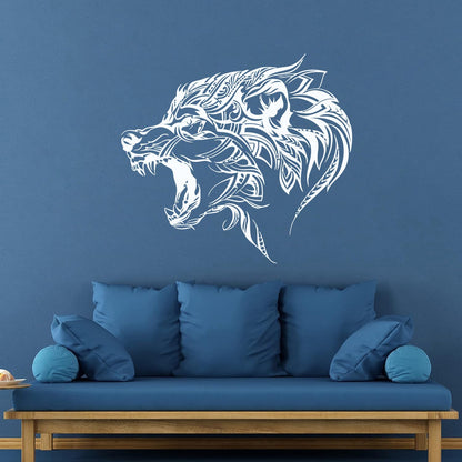 Fine Carving Stickers Beautiful Wolf Wild Animal Predator Tribal Do Not Damage The Wall Surface