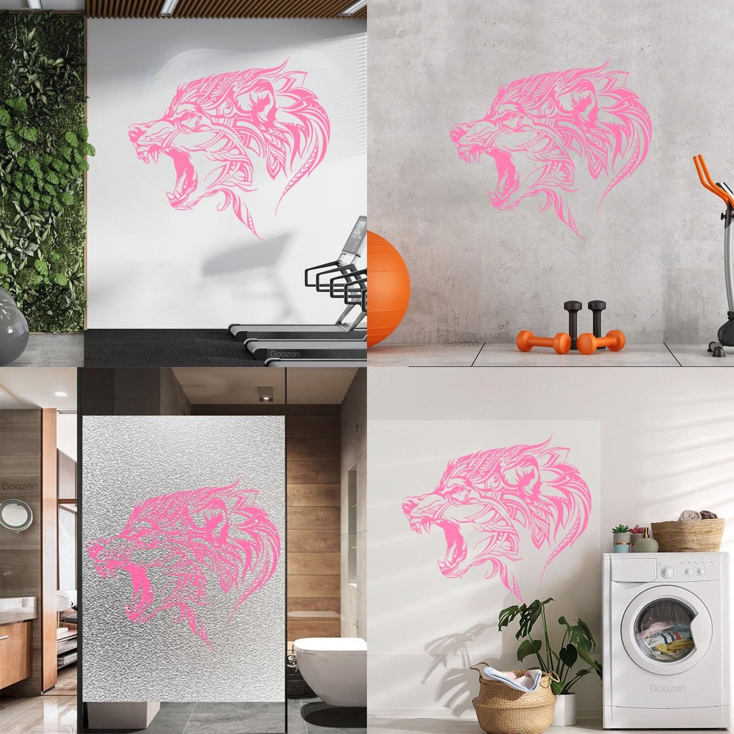 Fine Carving Stickers Beautiful Wolf Wild Animal Predator Tribal Do Not Damage The Wall Surface