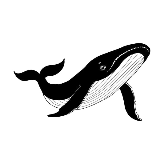 Blue Whale Sea Ocean Animal Marine Style Wall Decals It Won'T Fall Off