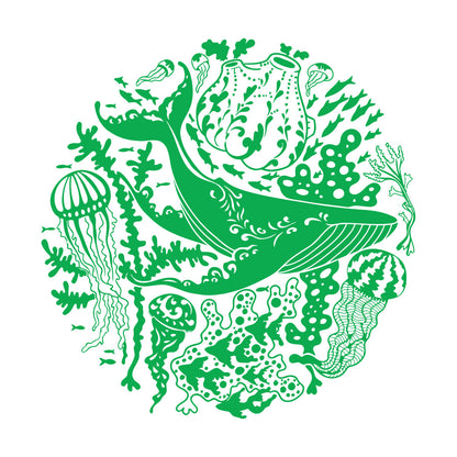 Vinyl Wall Decals Blue Whale Sea Ocean Animals Jellyfish Marine Style Personalized Customization