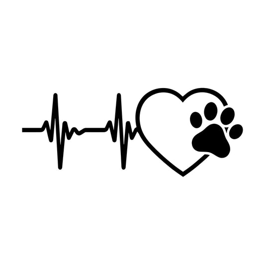 Engraving Decals Cardiogram Heartbeat Pet Animal Veterinary Clinic Waterproof