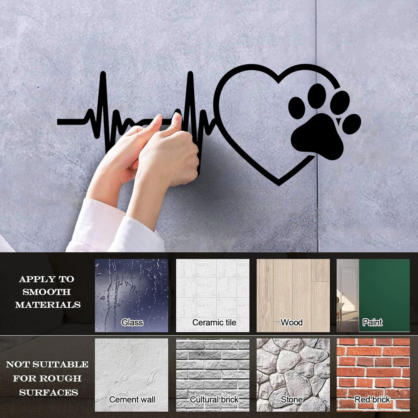 Engraving Decals Cardiogram Heartbeat Pet Animal Veterinary Clinic Waterproof