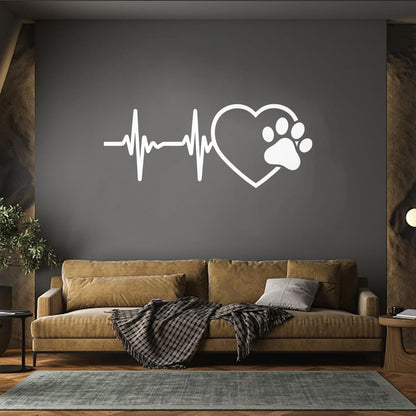 Engraving Decals Cardiogram Heartbeat Pet Animal Veterinary Clinic Waterproof