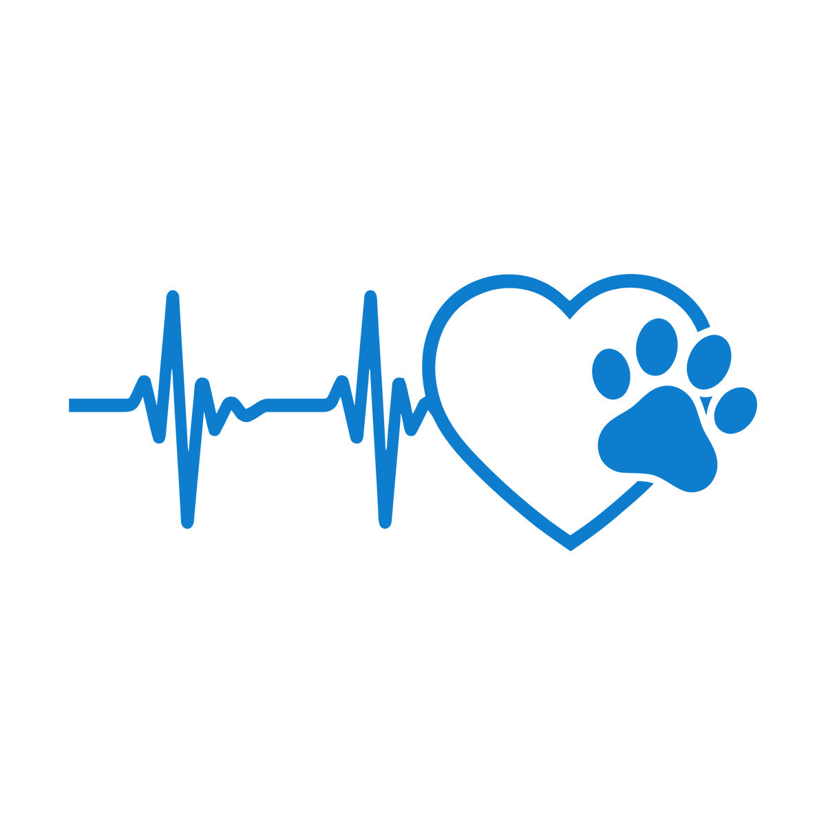 Engraving Decals Cardiogram Heartbeat Pet Animal Veterinary Clinic Waterproof
