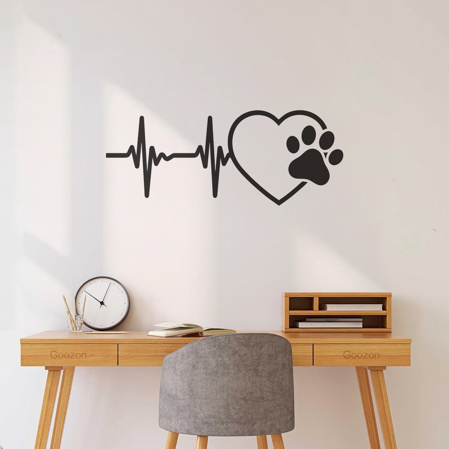 Engraving Decals Cardiogram Heartbeat Pet Animal Veterinary Clinic Waterproof