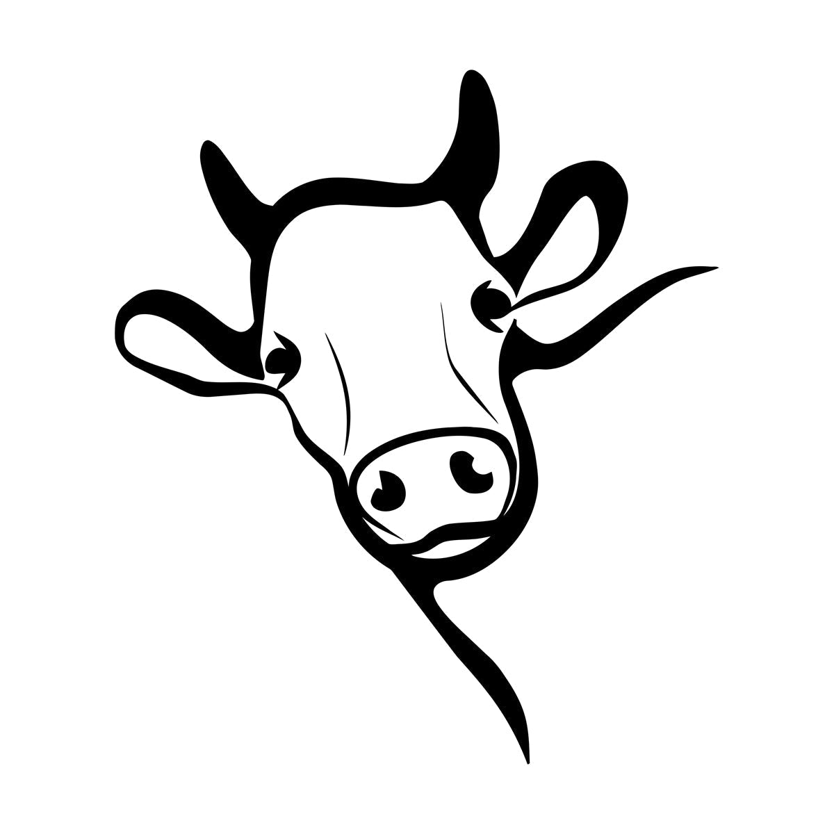 Wall Stickers Paster Paper Cartoon Animal Cow Head Funny Face Beef Meat Personalized Customization