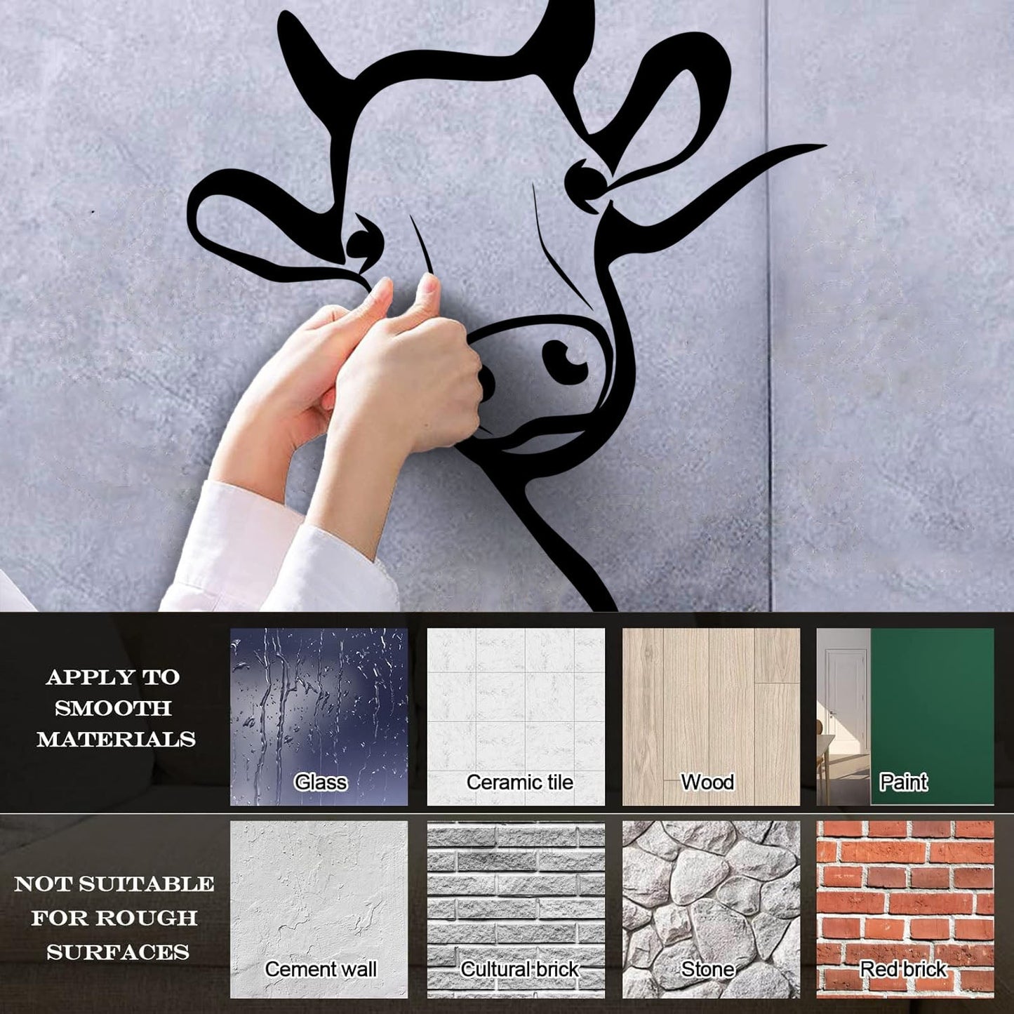 Wall Stickers Paster Paper Cartoon Animal Cow Head Funny Face Beef Meat Personalized Customization