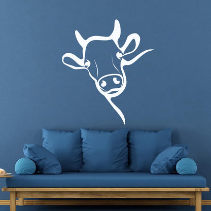 Wall Stickers Paster Paper Cartoon Animal Cow Head Funny Face Beef Meat Personalized Customization