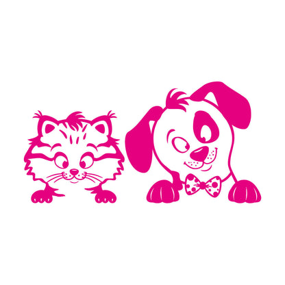 Lettering Stickers Cartoon Kitten Puppy Pets Animals Nursery Removable Without Leaving Glue