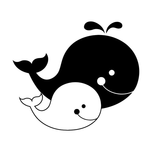 Wall Vinyl Sticker Decor Cartoons Family Whales Sea Ocean Animals Nursery Waterproof