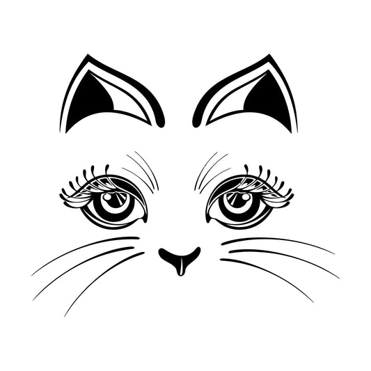 Wall Decals Paster Paper Cat Kitten Face Pet Animal Store Decoration