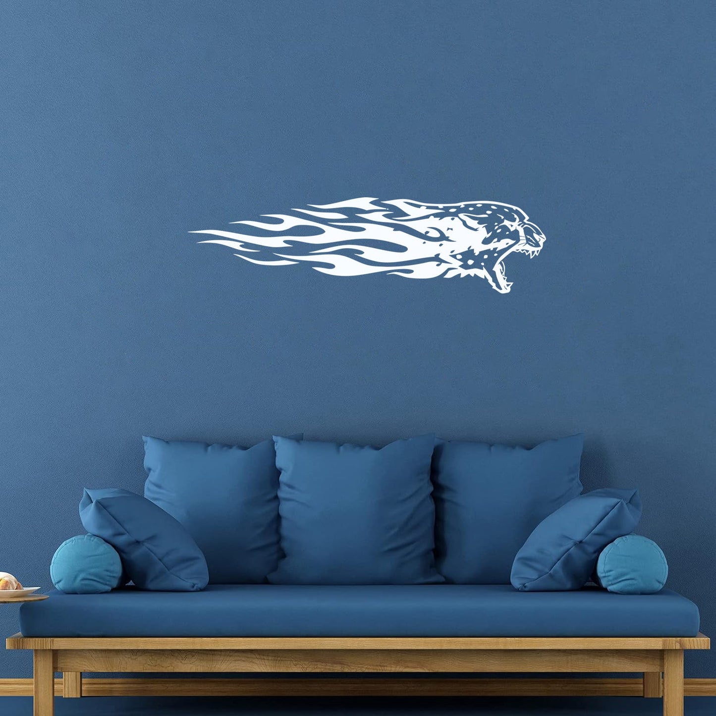 Cheetah Head Fire Wild Animal Tattoo Wall Stickers Multiple Size Options