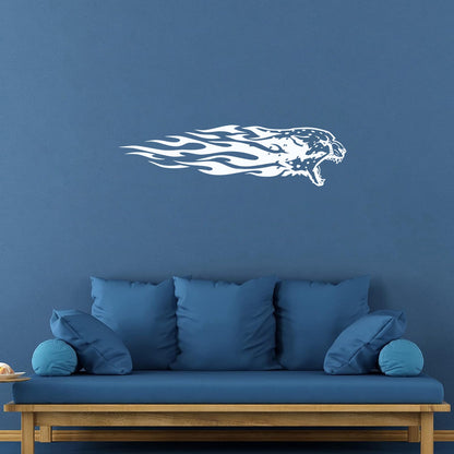 Cheetah Head Fire Wild Animal Tattoo Wall Stickers Multiple Size Options