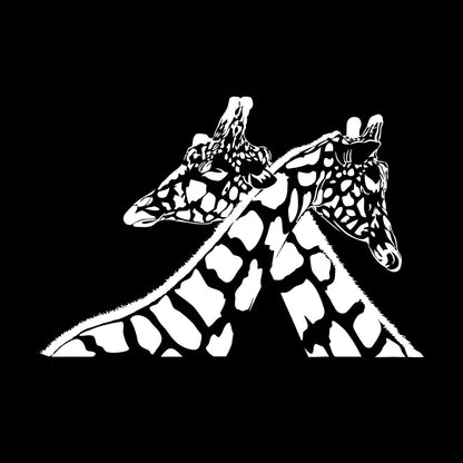 Couple Giraffe Zoo Living African Animals Fine Carving Decals Easy Installation