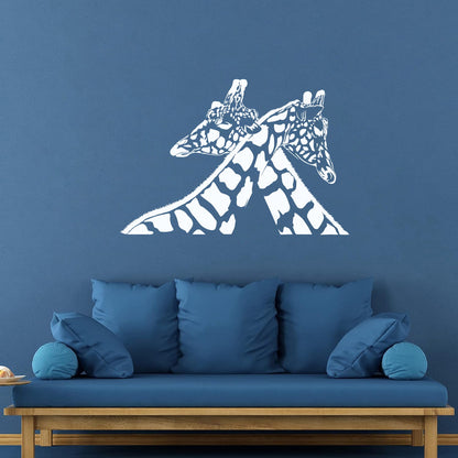 Couple Giraffe Zoo Living African Animals Fine Carving Decals Easy Installation