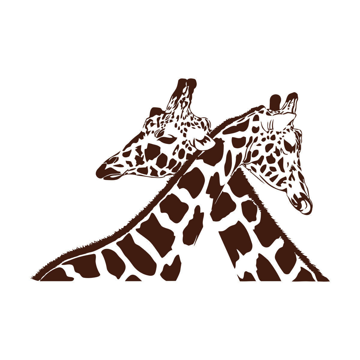 Couple Giraffe Zoo Living African Animals Fine Carving Decals Easy Installation